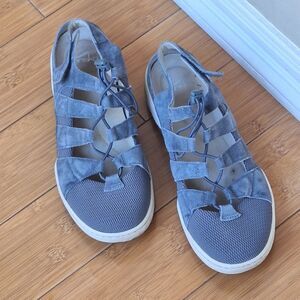 Dansko Riona Fisherman Sandals Comfort Sneakers 39 Slate Gray Suede US 8.5 - 9